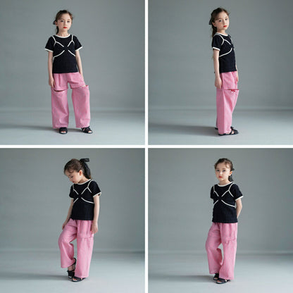 日本童裝 Branshes 2Way 格紋長褲 可拆變成短褲 100-150cm 女童款 夏季 PANTS