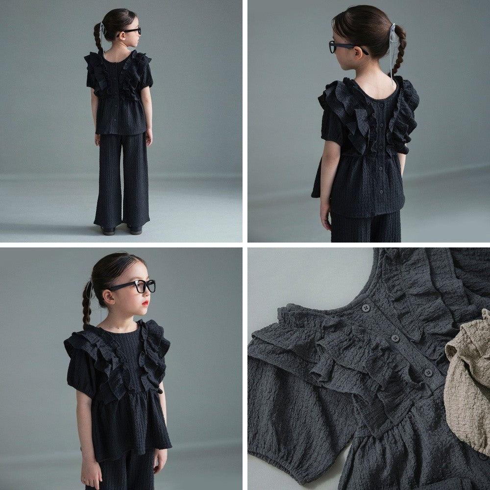 日本童裝 Branshes 休閒兩件套裝 100-150cm 女童款 夏季 TOPS PANTS