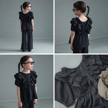 日本童裝 Branshes 休閒兩件套裝 100-150cm 女童款 夏季 TOPS PANTS