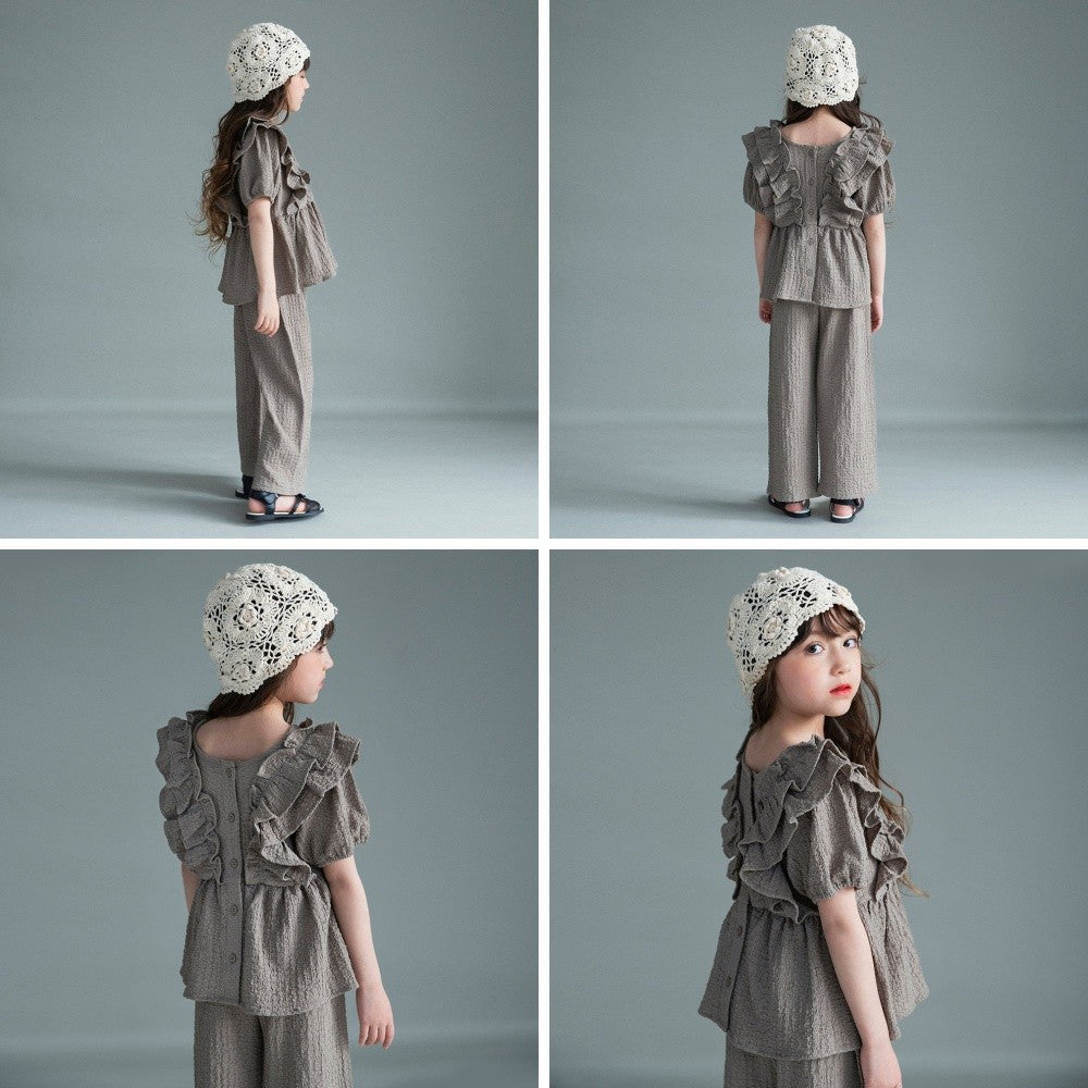 日本童裝 Branshes 休閒兩件套裝 100-150cm 女童款 夏季 TOPS PANTS