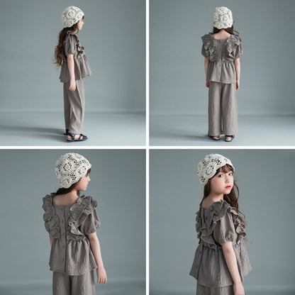 日本童裝 Branshes 休閒兩件套裝 100-150cm 女童款 夏季 TOPS PANTS