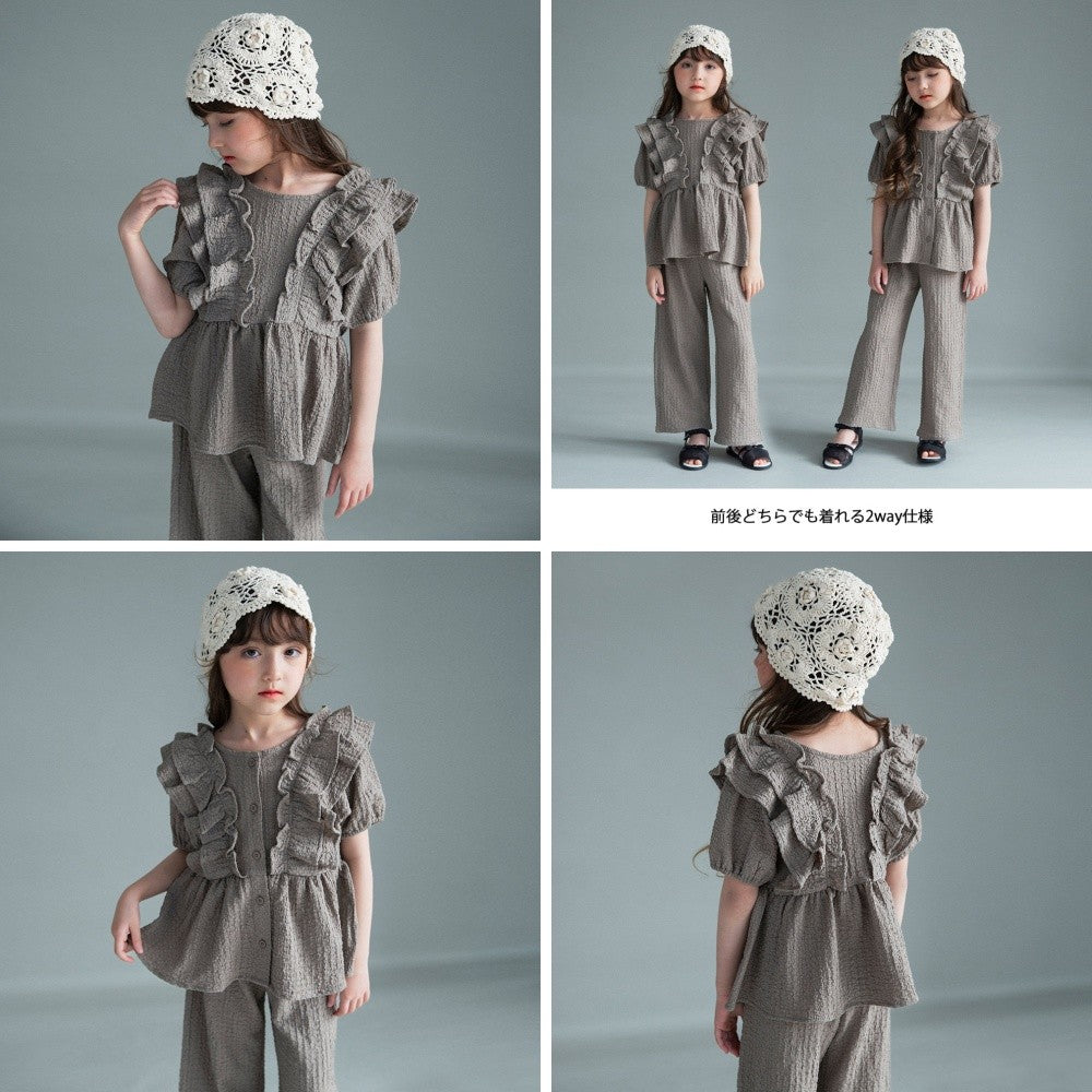 日本童裝 Branshes 休閒兩件套裝 100-150cm 女童款 夏季 TOPS PANTS