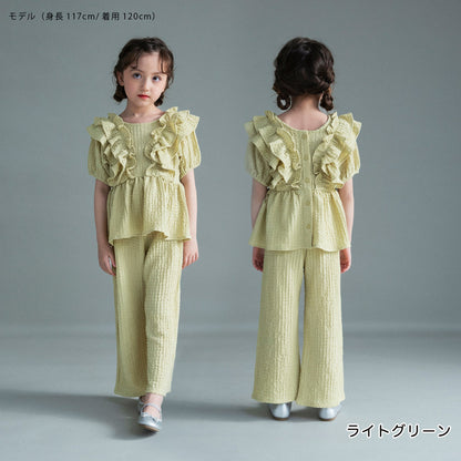 日本童裝 Branshes 休閒兩件套裝 100-150cm 女童款 夏季 TOPS PANTS