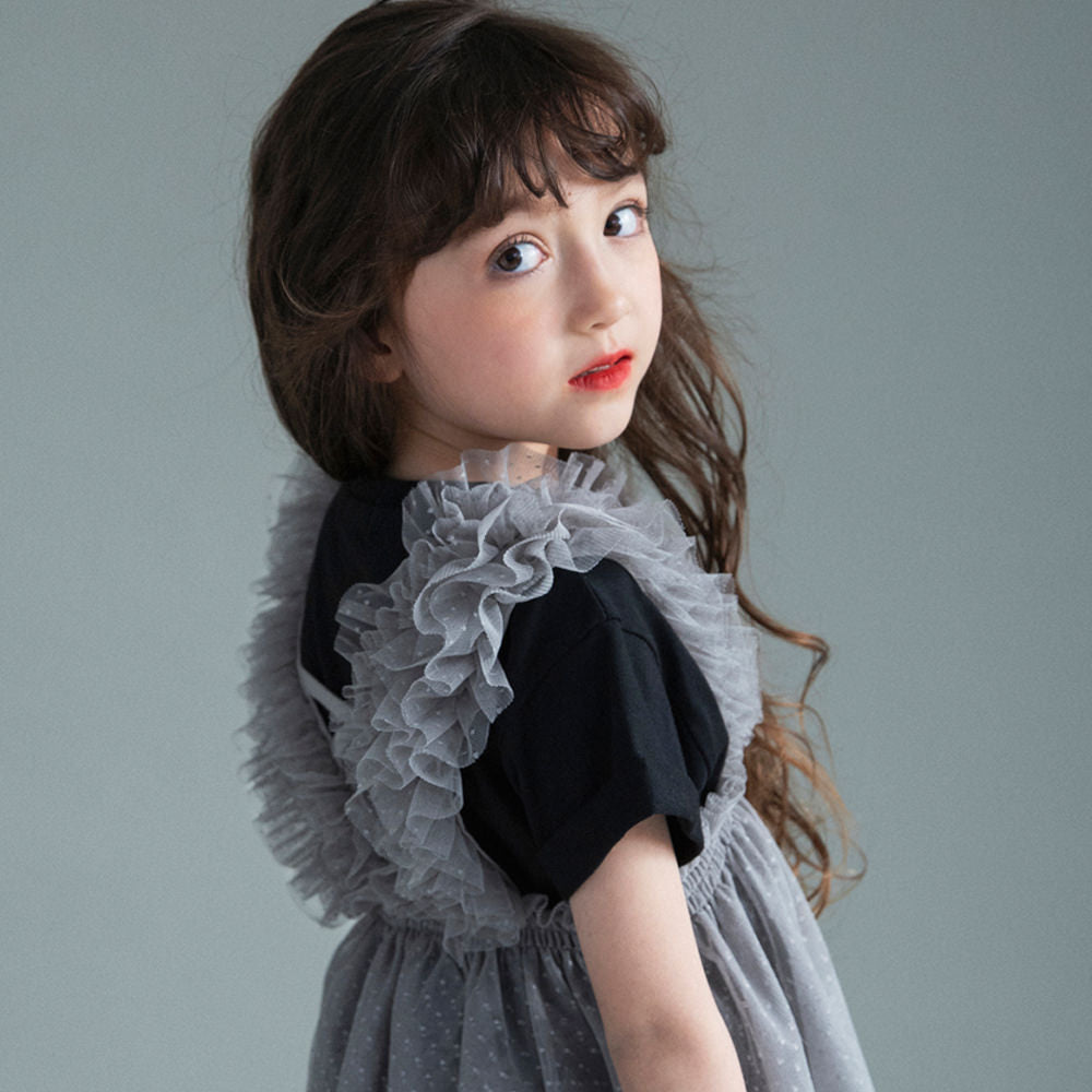 日本童裝 Branshes 薄紗束腰上衣兩件套裝 100-150cm 女童款 夏季 TOPS