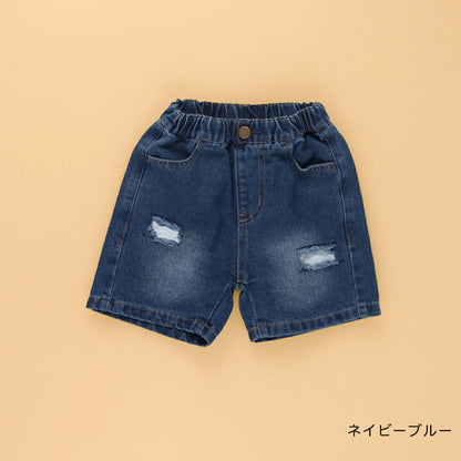 日本童裝 Branshes 做舊牛仔七分褲 90-150cm 男童款 夏季 PANTS