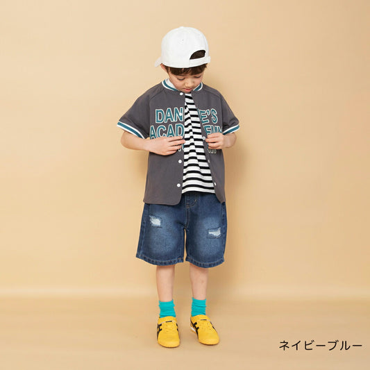 日本童裝 Branshes 做舊牛仔七分褲 90-150cm 男童款 夏季 PANTS