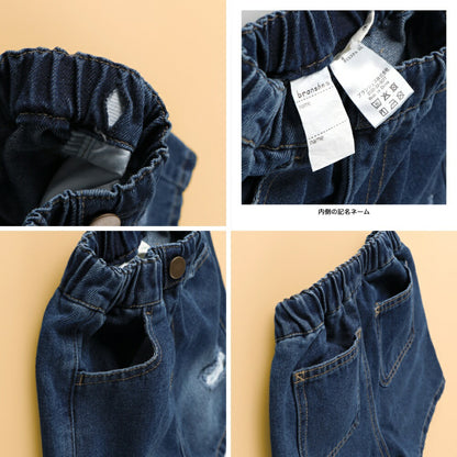日本童裝 Branshes 做舊牛仔七分褲 90-150cm 男童款 夏季 PANTS