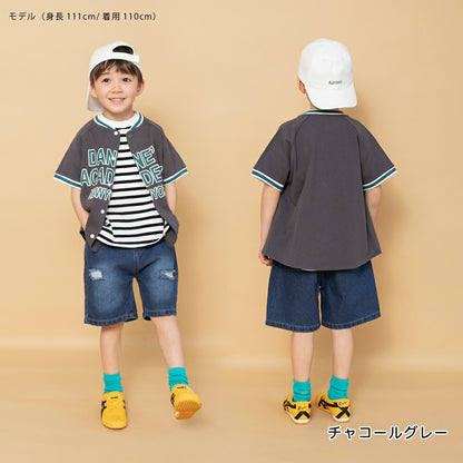 日本童裝 Branshes 棒球短袖襯衫 90-150cm 男童款 夏季 TOPS OUTERWEAR