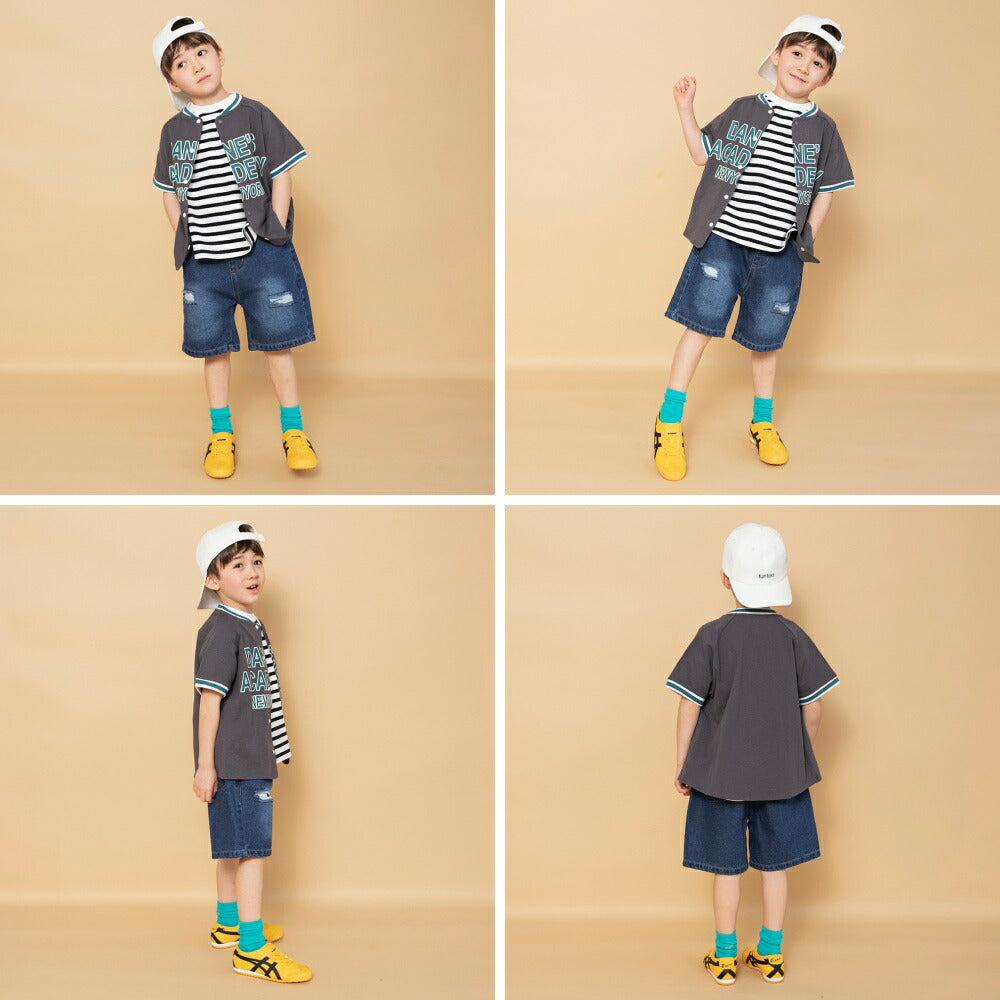 日本童裝 Branshes 棒球短袖襯衫 90-150cm 男童款 夏季 TOPS OUTERWEAR