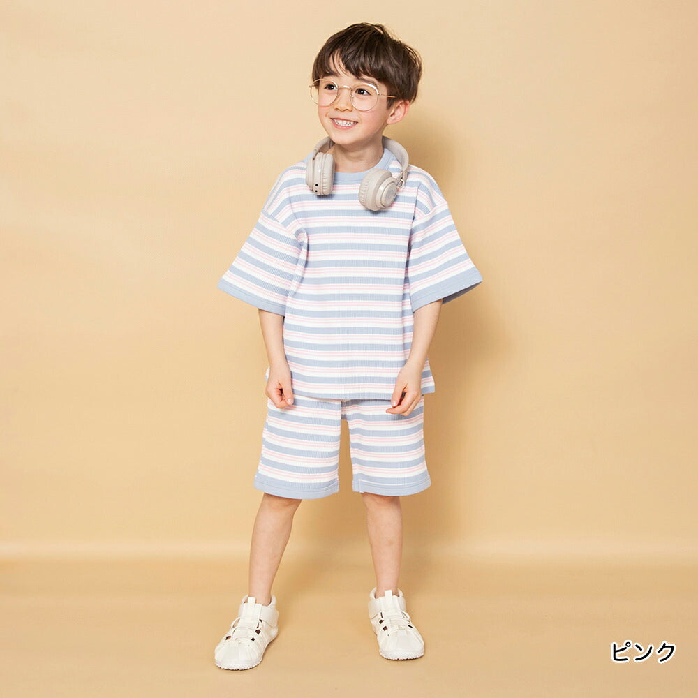 日本童裝 Branshes 華夫格兩件套裝 90-150cm 男童款 夏季 TOPS PANTS