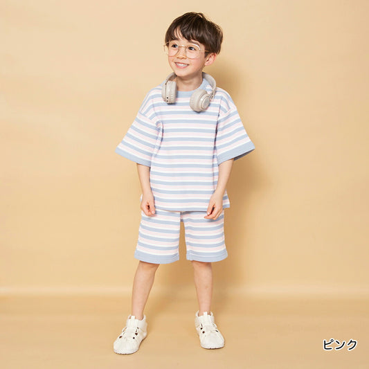 日本童裝 Branshes 華夫格兩件套裝 90-150cm 男童款 夏季 TOPS PANTS