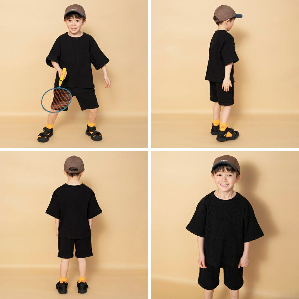 日本童裝 Branshes 華夫格兩件套裝 90-150cm 男童款 夏季 TOPS PANTS