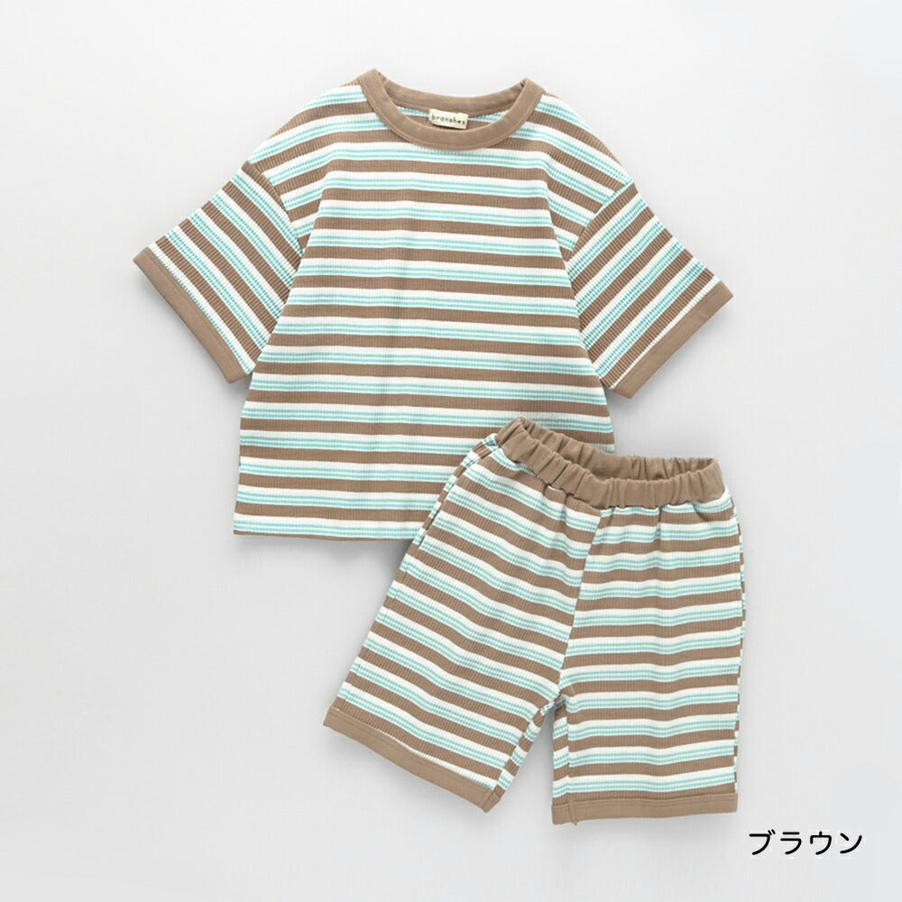 日本童裝 Branshes 華夫格兩件套裝 90-150cm 男童款 夏季 TOPS PANTS