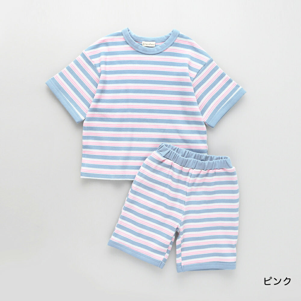 日本童裝 Branshes 華夫格兩件套裝 90-150cm 男童款 夏季 TOPS PANTS