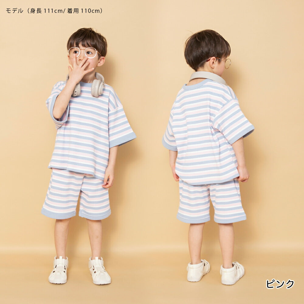 日本童裝 Branshes 華夫格兩件套裝 90-150cm 男童款 夏季 TOPS PANTS