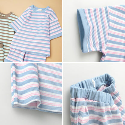 日本童裝 Branshes 華夫格兩件套裝 90-150cm 男童款 夏季 TOPS PANTS