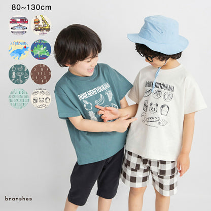 日本童裝 Branshes 印花短袖上衣 80-130cm 男童款 夏季 TOPS