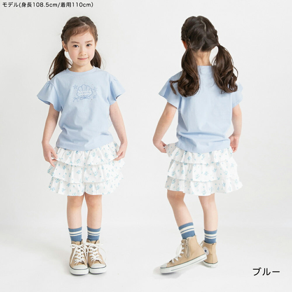 日本童裝 Branshes 印花飛袖上衣 80-130cm 女童款 夏季 TOPS