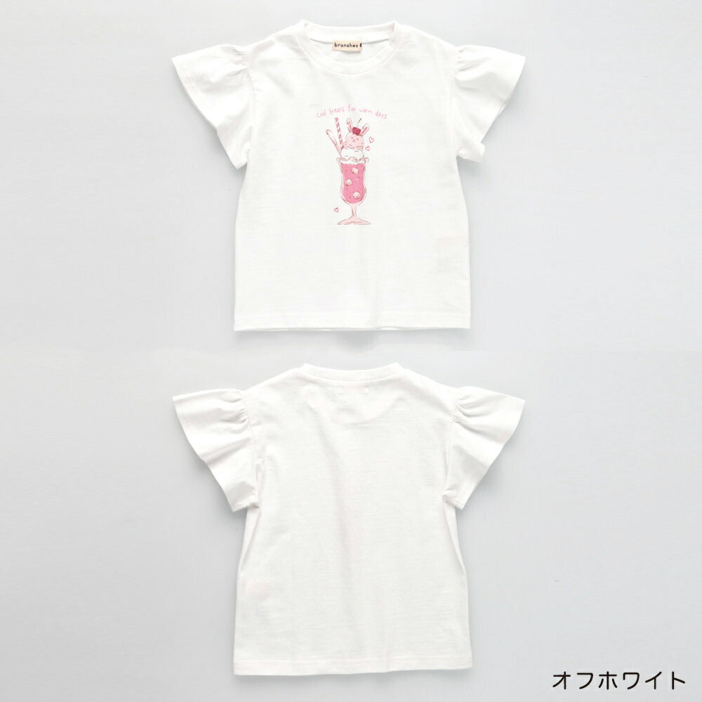 日本童裝 Branshes 印花飛袖上衣 80-130cm 女童款 夏季 TOPS