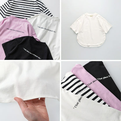 日本童裝 Branshes Oversize字母短袖上衣 80-160cm 女童款 夏季 TOPS