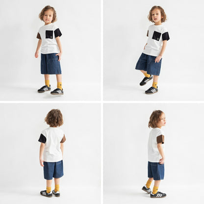 日本童裝 Branshes 及膝牛仔七分褲 100-150cm 男童款 夏季 PANTS