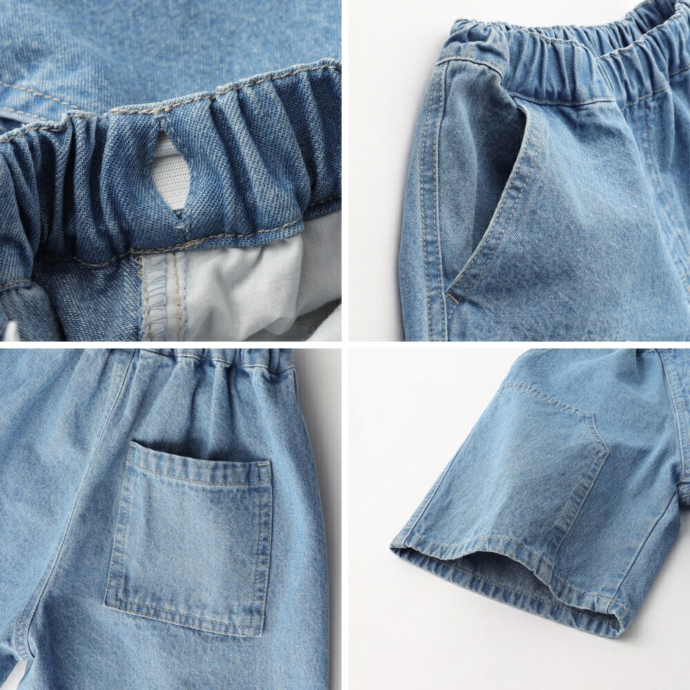 日本童裝 Branshes 及膝牛仔七分褲 100-150cm 男童款 夏季 PANTS