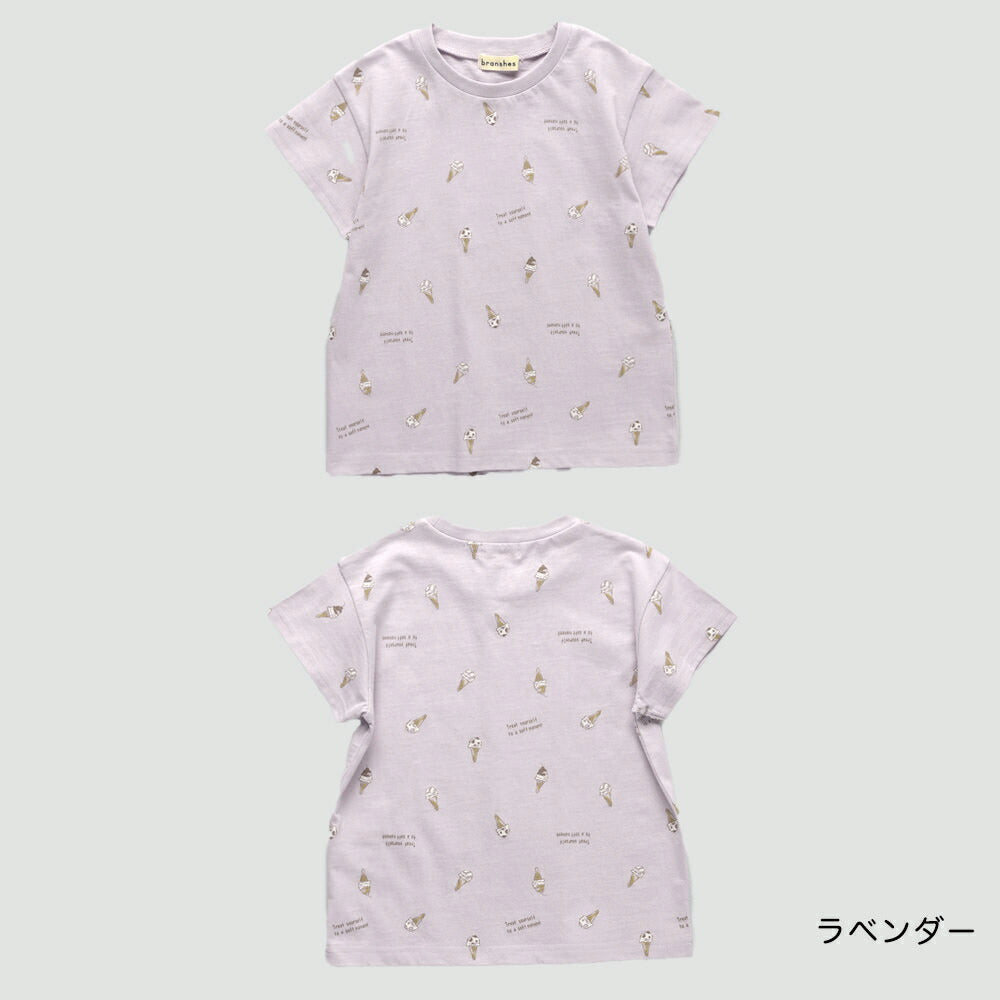 日本童裝 Branshes 刺繡/滿印短袖上衣 80-130cm 女童款 夏季 TOPS