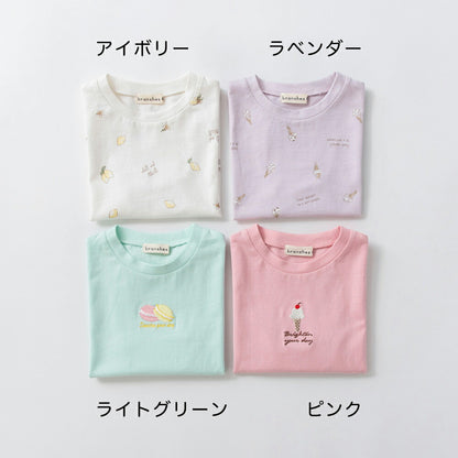 日本童裝 Branshes 刺繡/滿印短袖上衣 80-130cm 女童款 夏季 TOPS
