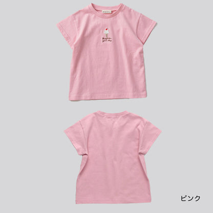 日本童裝 Branshes 刺繡/滿印短袖上衣 80-130cm 女童款 夏季 TOPS