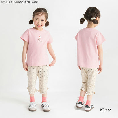 日本童裝 Branshes 刺繡/滿印短袖上衣 80-130cm 女童款 夏季 TOPS