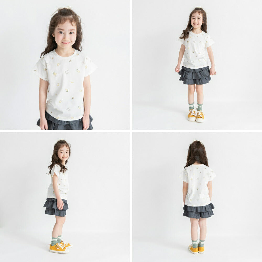 日本童裝 Branshes 刺繡/滿印短袖上衣 80-130cm 女童款 夏季 TOPS