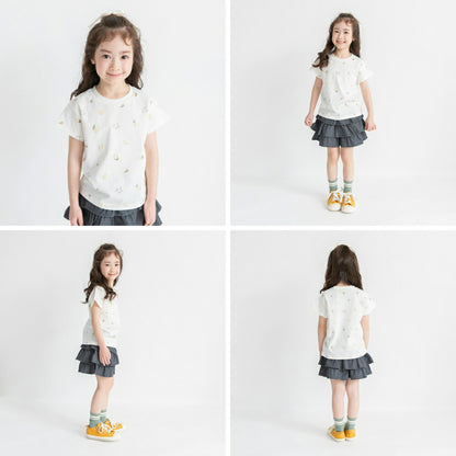 日本童裝 Branshes 刺繡/滿印短袖上衣 80-130cm 女童款 夏季 TOPS