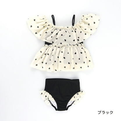 日本童裝 Branshes 防UV 吊帶泳衣兩件套裝 90-150cm 女童款 夏季 夏日玩水泳衣特輯