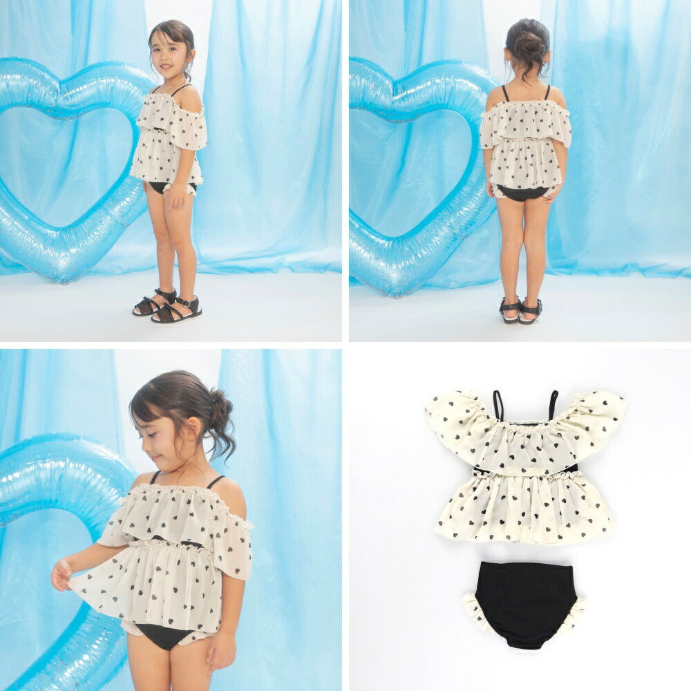 日本童裝 Branshes 防UV 吊帶泳衣兩件套裝 90-150cm 女童款 夏季 夏日玩水泳衣特輯