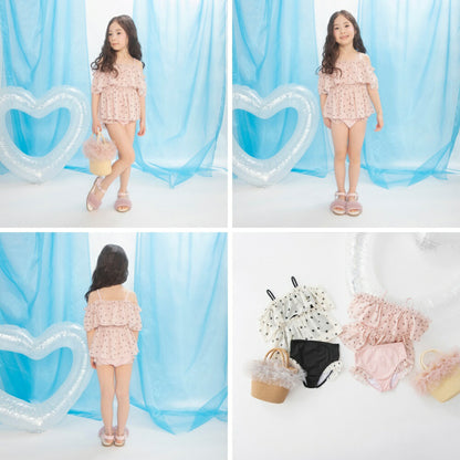 日本童裝 Branshes 防UV 吊帶泳衣兩件套裝 90-150cm 女童款 夏季 夏日玩水泳衣特輯