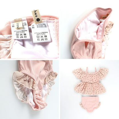 日本童裝 Branshes 防UV 吊帶泳衣兩件套裝 90-150cm 女童款 夏季 夏日玩水泳衣特輯