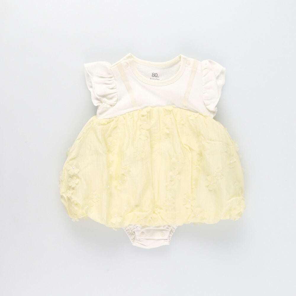 日本童裝 Branshes 花花泡泡紗連衣 70-80cm 女童款 初生嬰兒 夏季 Jumpsuit