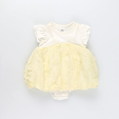 日本童裝 Branshes 花花泡泡紗連衣 70-80cm 女童款 初生嬰兒 夏季 Jumpsuit