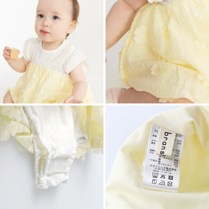 日本童裝 Branshes 花花泡泡紗連衣 70-80cm 女童款 初生嬰兒 夏季 Jumpsuit