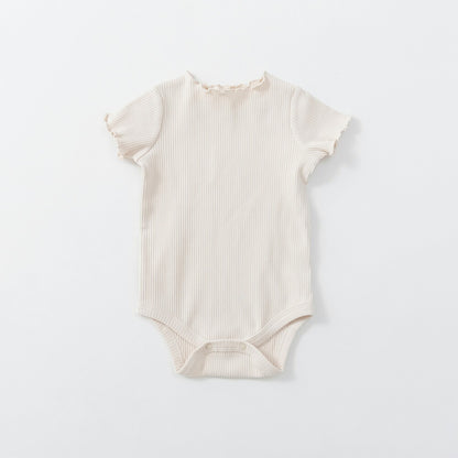 日本童裝 Branshes 彈性羅紋短袖連衣 70-80cm 男童款/女童款 初生嬰兒 夏季 Jumpsuit