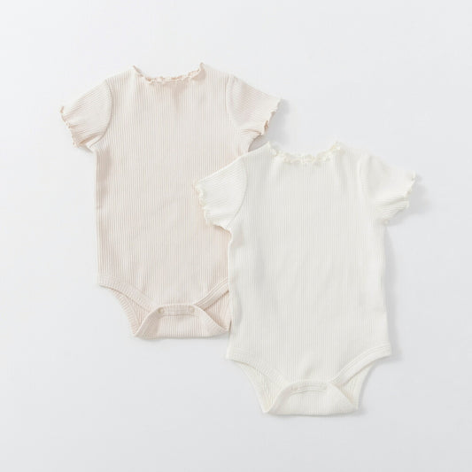 日本童裝 Branshes 彈性羅紋短袖連衣 70-80cm 男童款/女童款 初生嬰兒 夏季 Jumpsuit