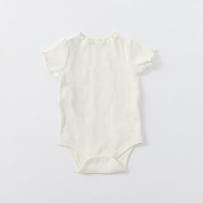 日本童裝 Branshes 彈性羅紋短袖連衣 70-80cm 男童款/女童款 初生嬰兒 夏季 Jumpsuit