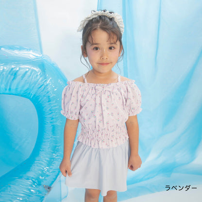 日本童裝 Branshes 防UV 吊帶泳衣兩件套裝 90-150cm 女童款 夏季 夏日玩水泳衣特輯