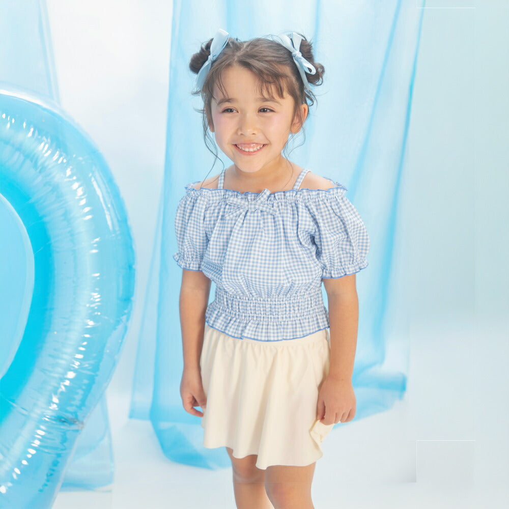 日本童裝 Branshes 防UV 吊帶泳衣兩件套裝 90-150cm 女童款 夏季 夏日玩水泳衣特輯