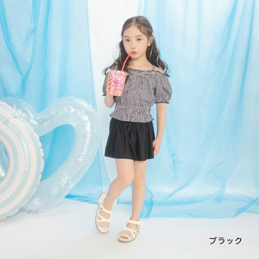 日本童裝 Branshes 防UV 吊帶泳衣兩件套裝 90-150cm 女童款 夏季 夏日玩水泳衣特輯