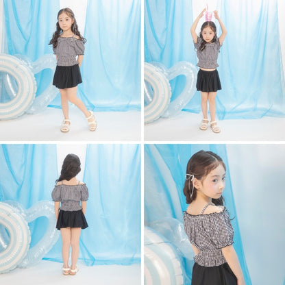 日本童裝 Branshes 防UV 吊帶泳衣兩件套裝 90-150cm 女童款 夏季 夏日玩水泳衣特輯