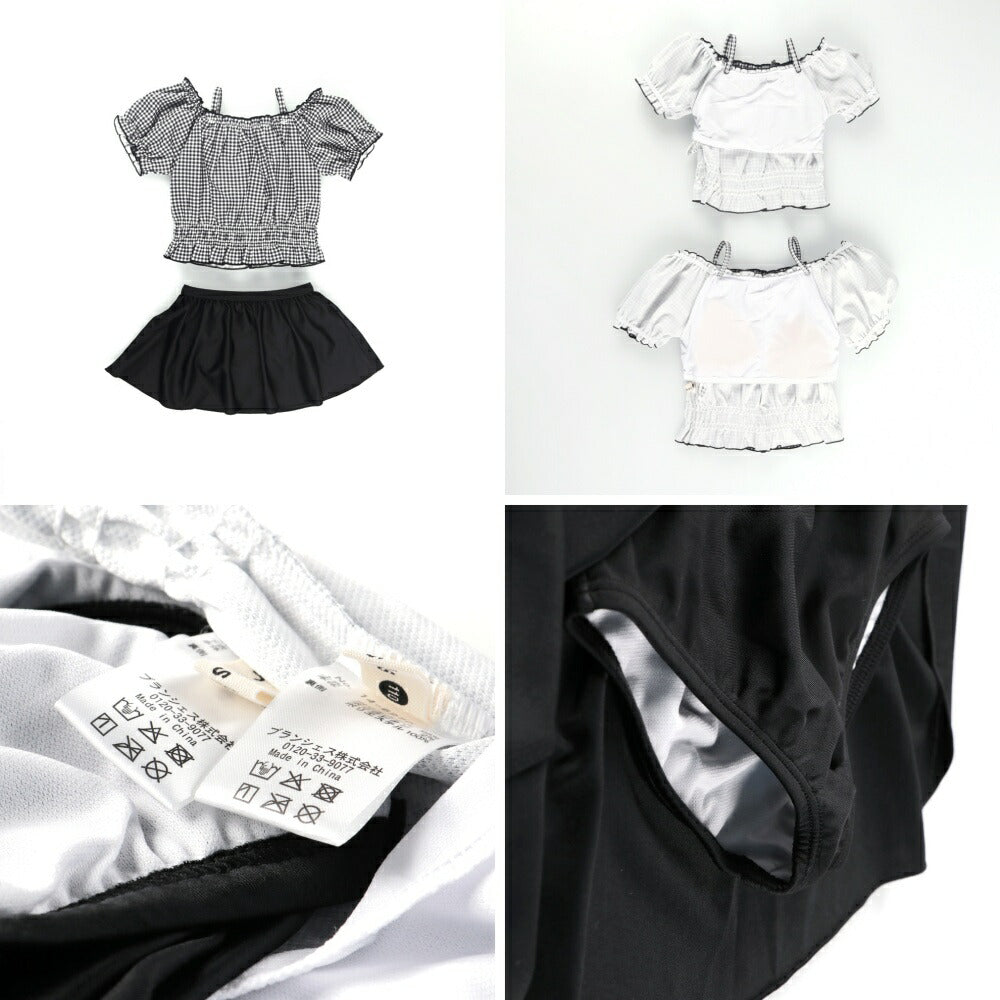 日本童裝 Branshes 防UV 吊帶泳衣兩件套裝 90-150cm 女童款 夏季 夏日玩水泳衣特輯