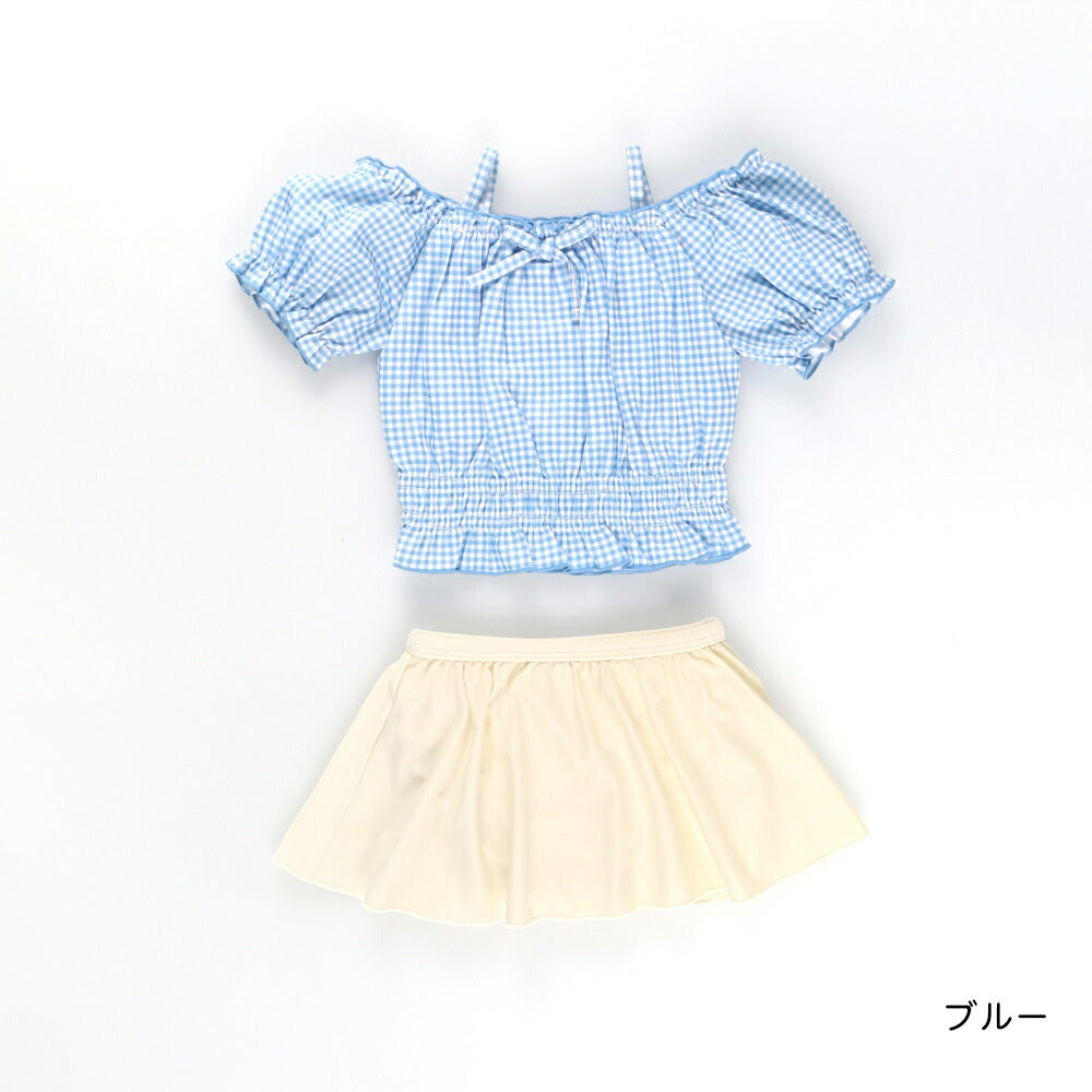 日本童裝 Branshes 防UV 吊帶泳衣兩件套裝 90-150cm 女童款 夏季 夏日玩水泳衣特輯