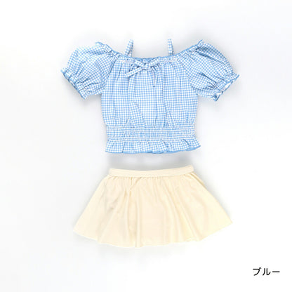 日本童裝 Branshes 防UV 吊帶泳衣兩件套裝 90-150cm 女童款 夏季 夏日玩水泳衣特輯