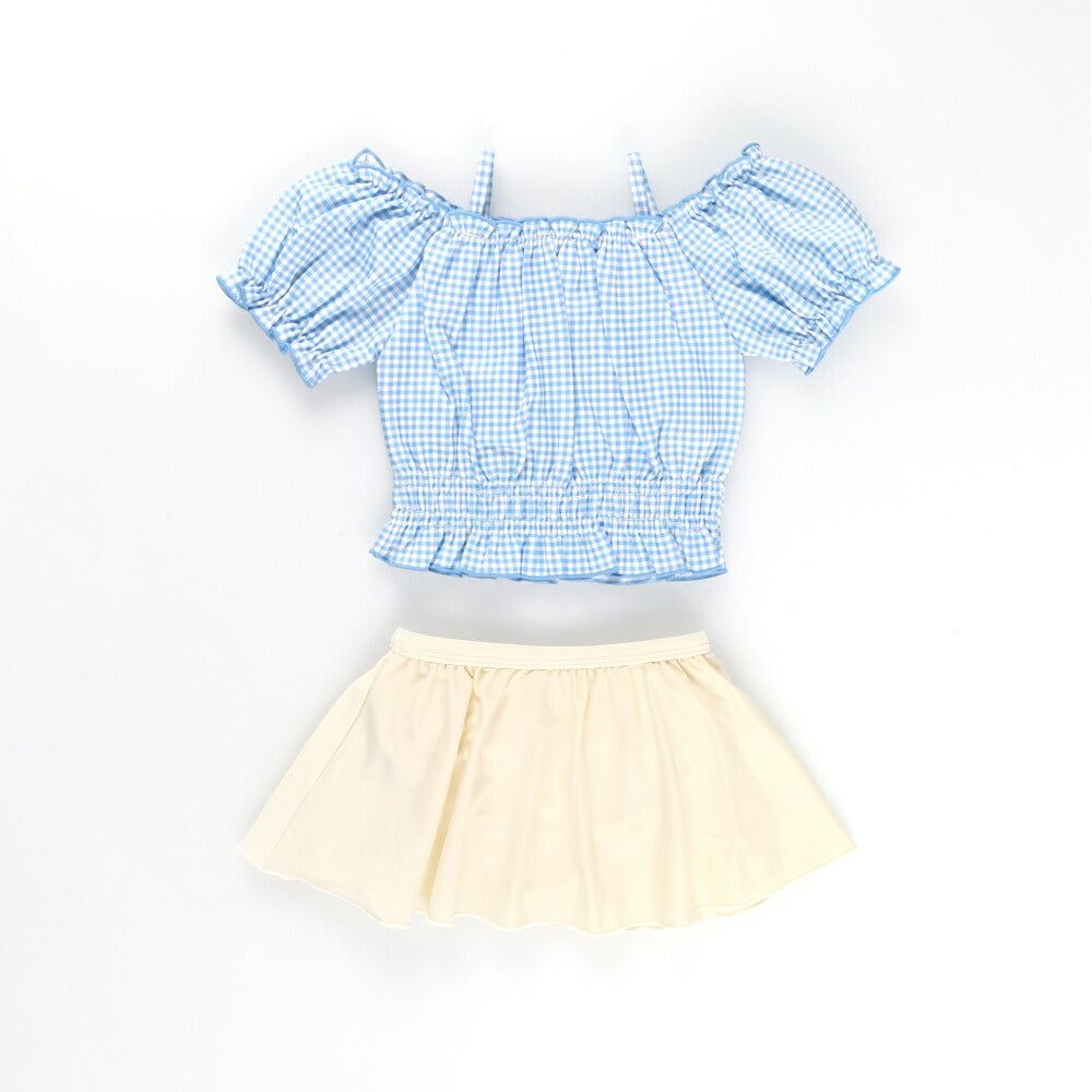 日本童裝 Branshes 防UV 吊帶泳衣兩件套裝 90-150cm 女童款 夏季 夏日玩水泳衣特輯